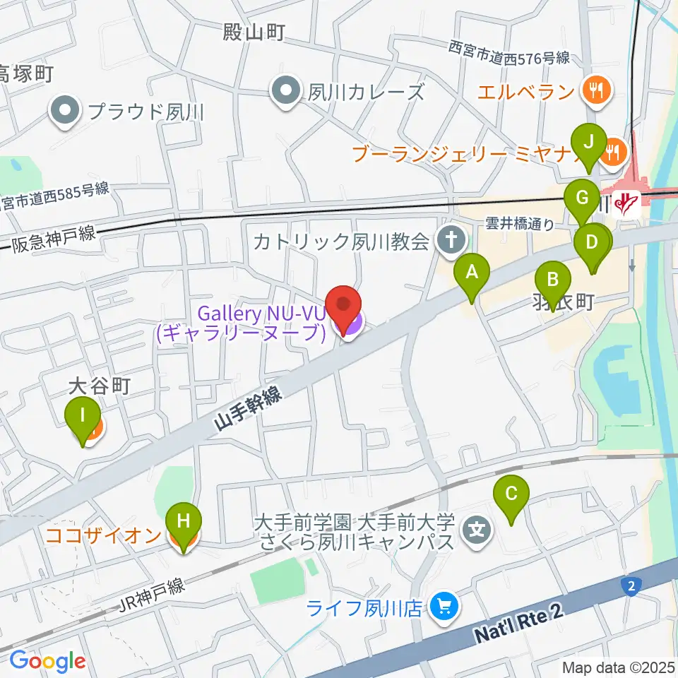 スタジオヌーブ周辺のカフェ一覧地図
