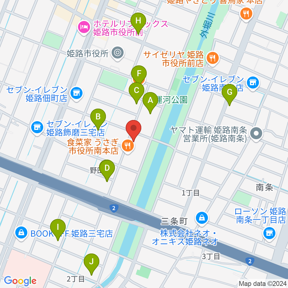 Beta Music 姫路南店周辺のカフェ一覧地図