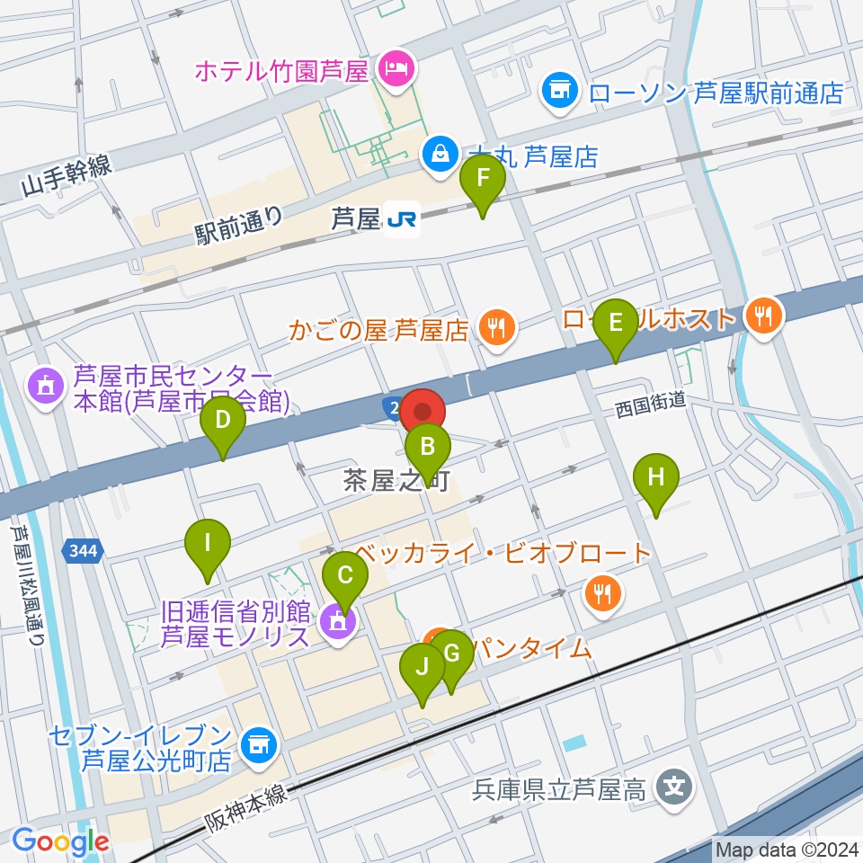 ステージ・アール周辺のカフェ一覧地図