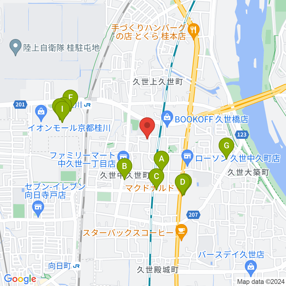 桂川スタジオワールド周辺のカフェ一覧地図