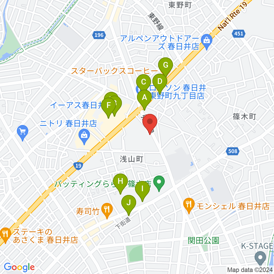 BLスタジオ 春日井店周辺のカフェ一覧地図