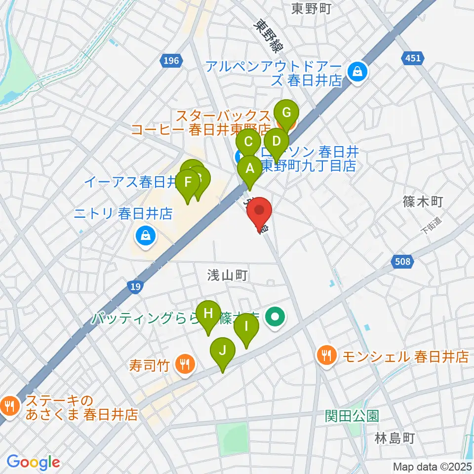 BLスタジオ 春日井店周辺のカフェ一覧地図
