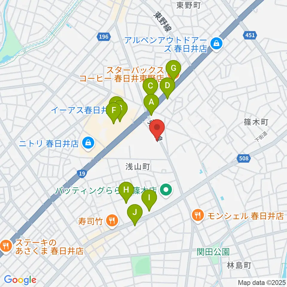 BLスタジオ 春日井店周辺のカフェ一覧地図
