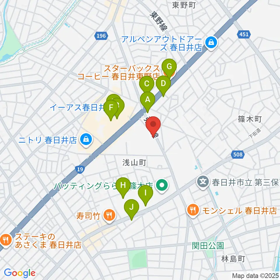 BLスタジオ 春日井店周辺のカフェ一覧地図
