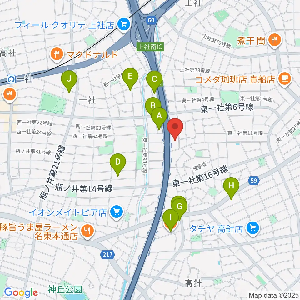 BlueMonkeyスタジオ周辺のカフェ一覧地図