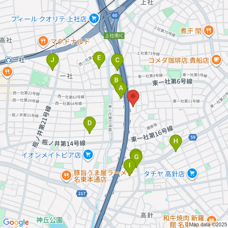 BlueMonkeyスタジオ周辺のカフェ一覧地図