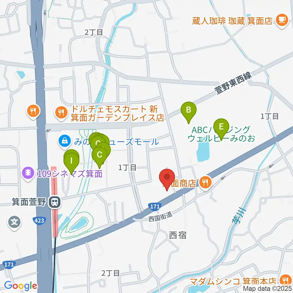 ファゴットリード工房えんとつ周辺のカフェ一覧地図