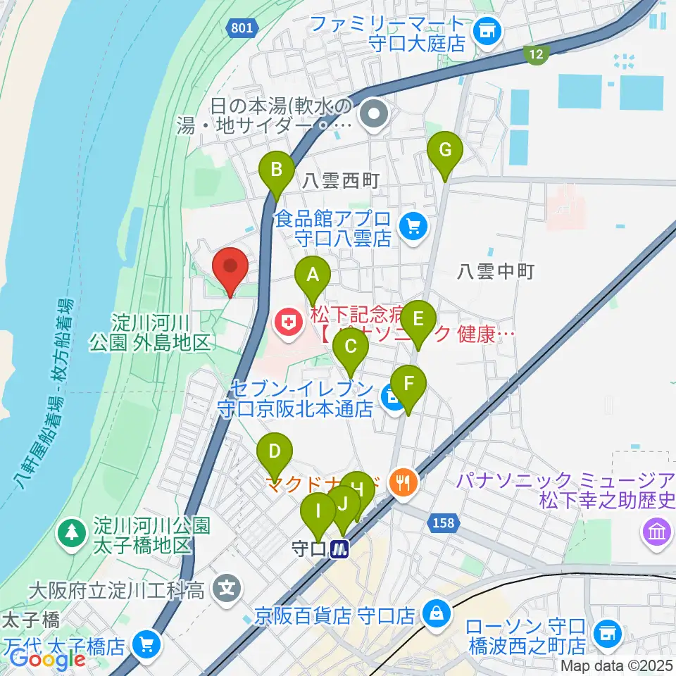 かわの音楽教室周辺のカフェ一覧地図