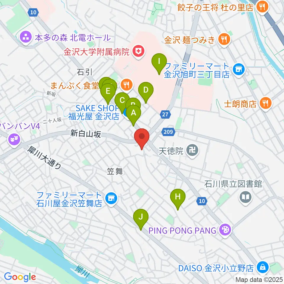 アマルナミュージックスタジオ周辺のカフェ一覧地図