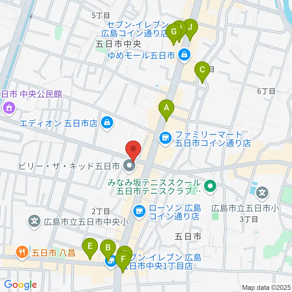 ライフワン ミュージック周辺のカフェ一覧地図