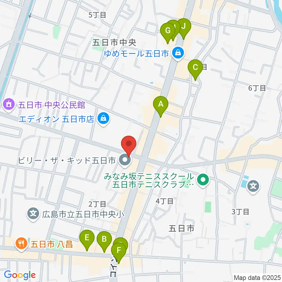 ライフワン ミュージック周辺のカフェ一覧地図