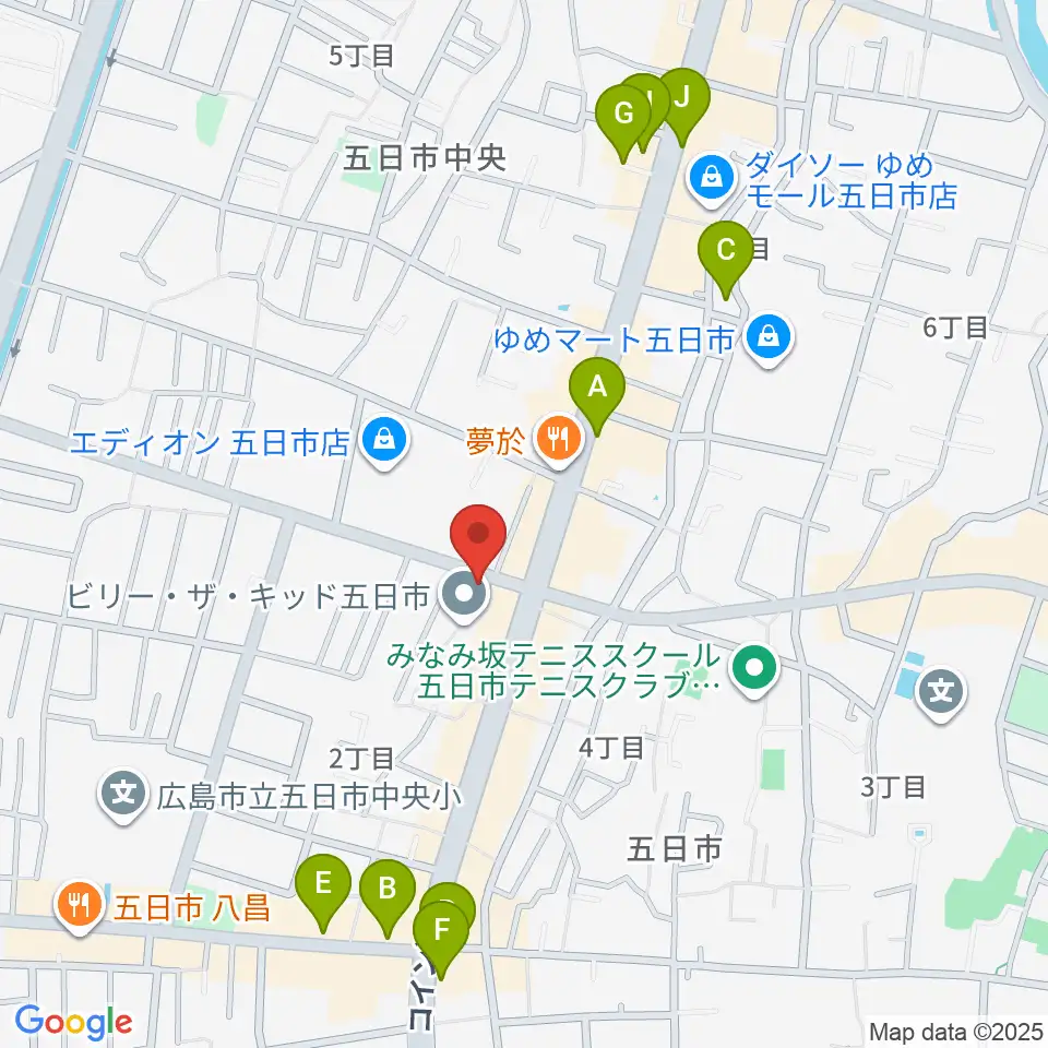 ライフワン ミュージック周辺のカフェ一覧地図