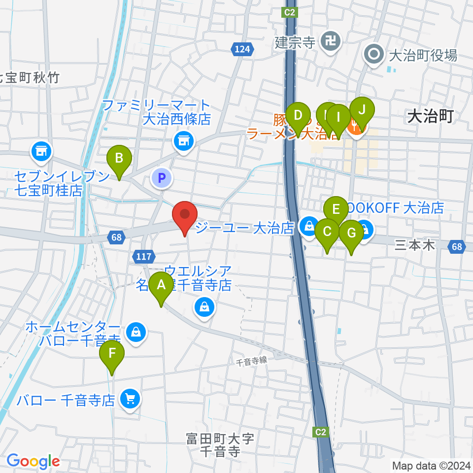 ブリルベイト周辺のカフェ一覧地図