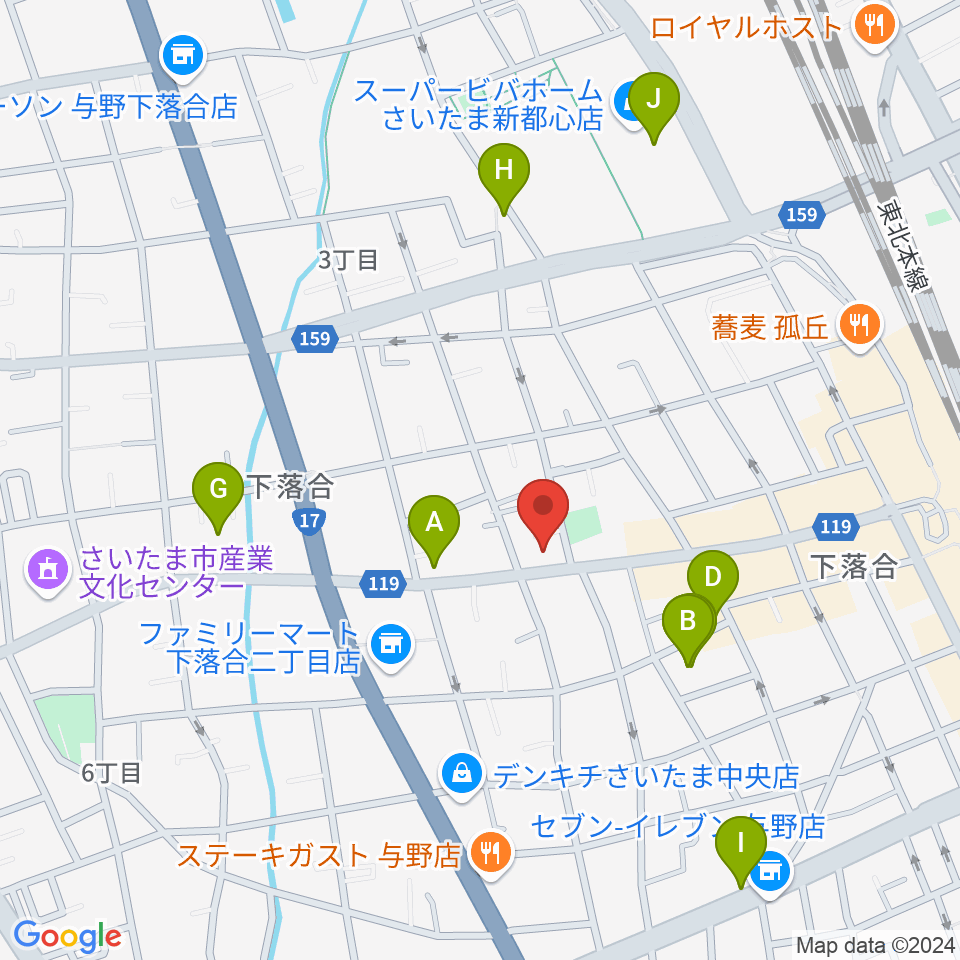 イプシロン・ピアノクラブ周辺のカフェ一覧地図