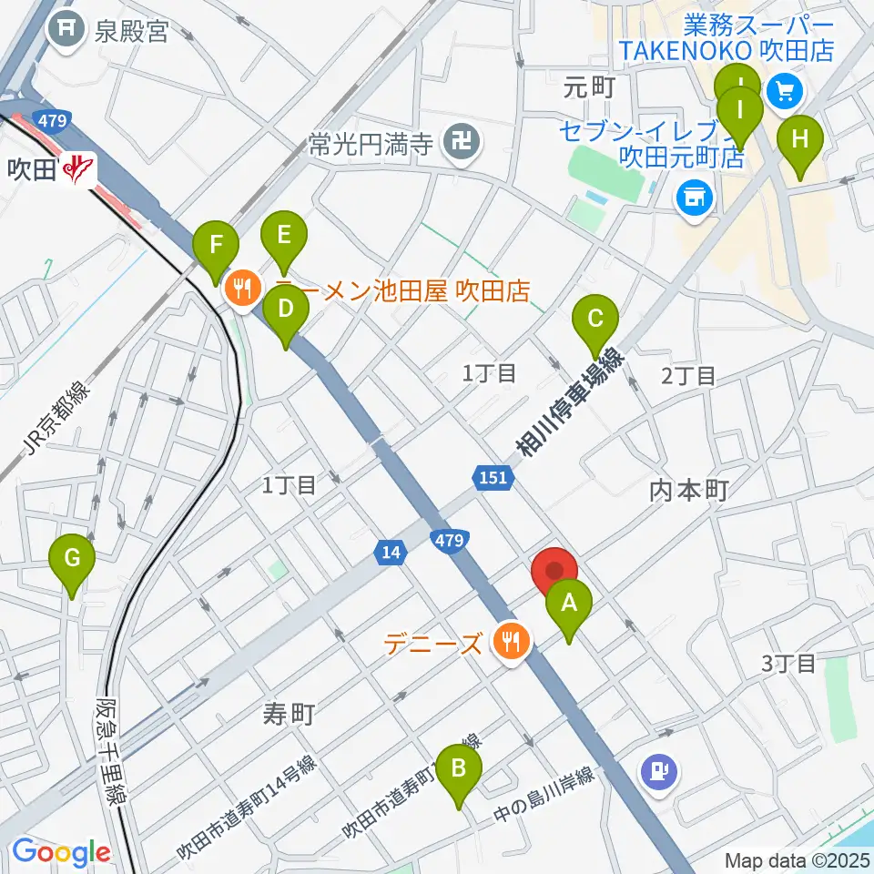 スタジオユー周辺のカフェ一覧地図