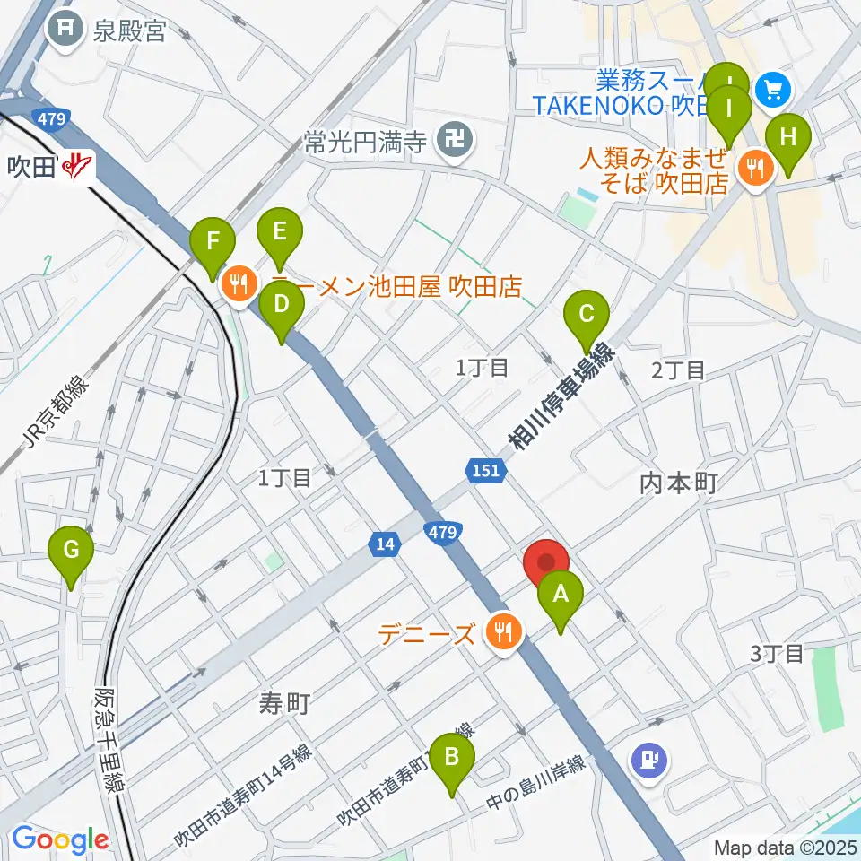 スタジオユー周辺のカフェ一覧地図