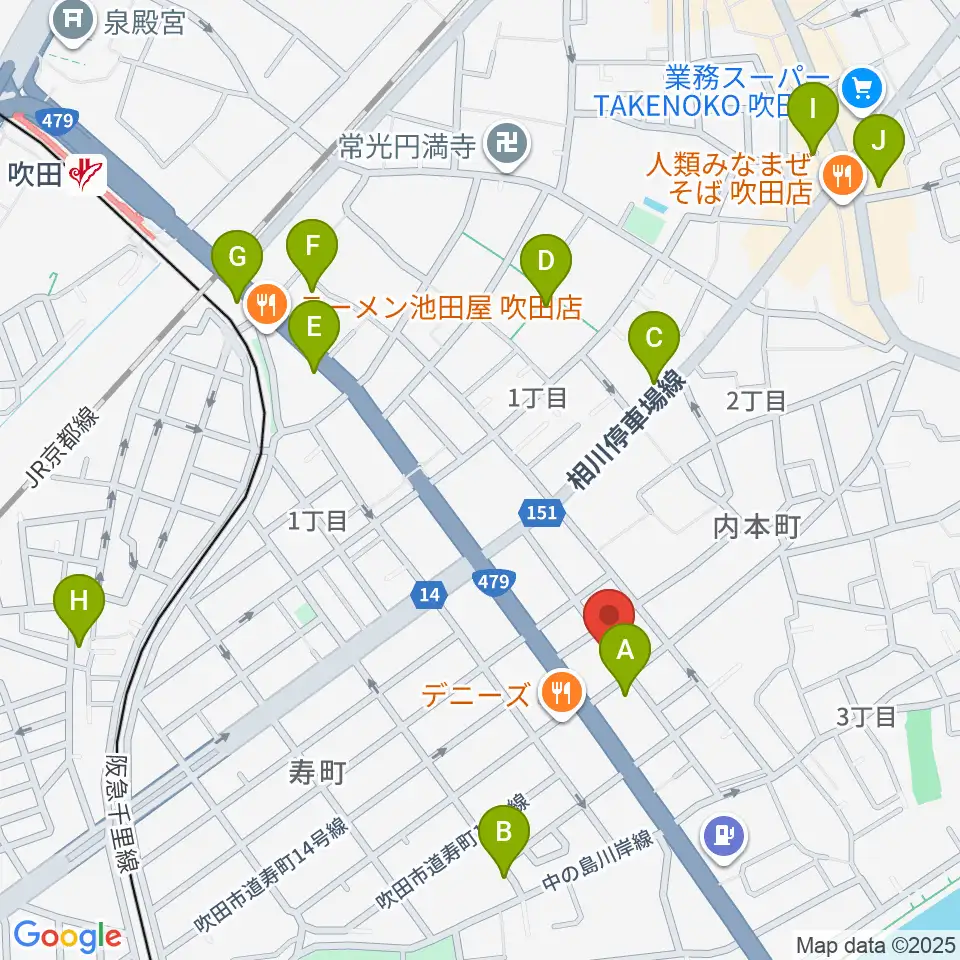 スタジオユー周辺のカフェ一覧地図