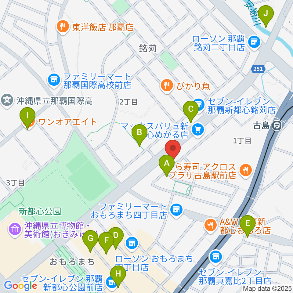 アクア音楽院周辺のカフェ一覧地図