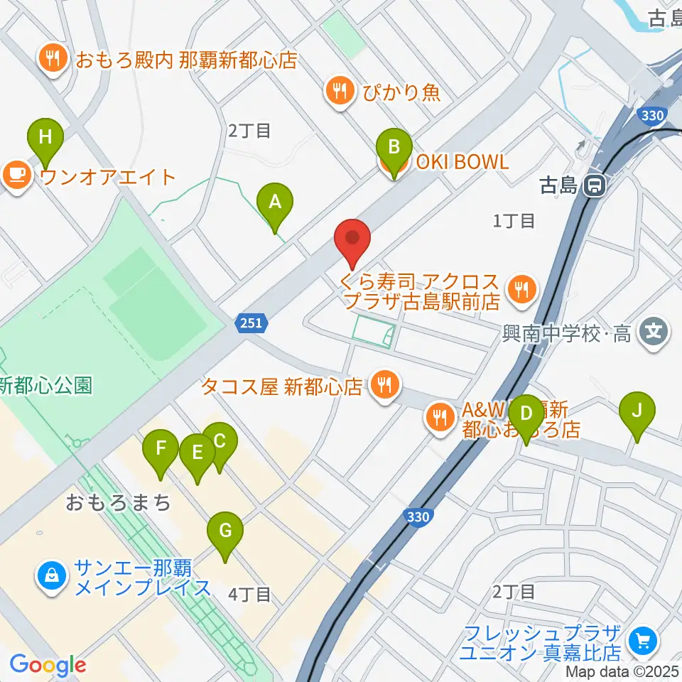 アクア音楽院周辺のカフェ一覧地図