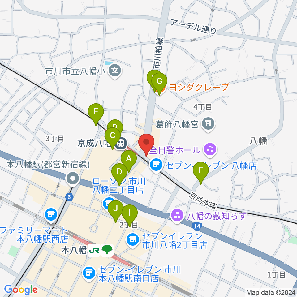 ＫＳＰ音楽教室周辺のカフェ一覧地図