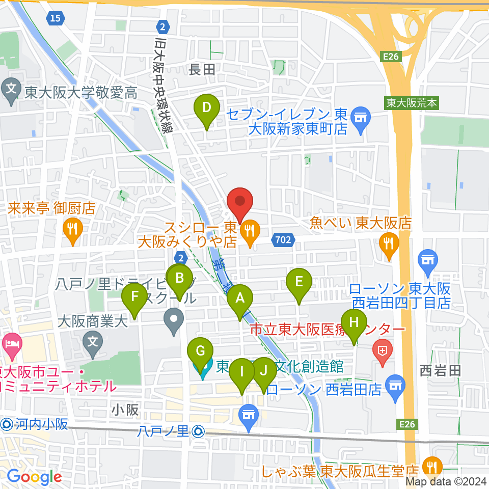 ル・シャトン音楽教室周辺のカフェ一覧地図