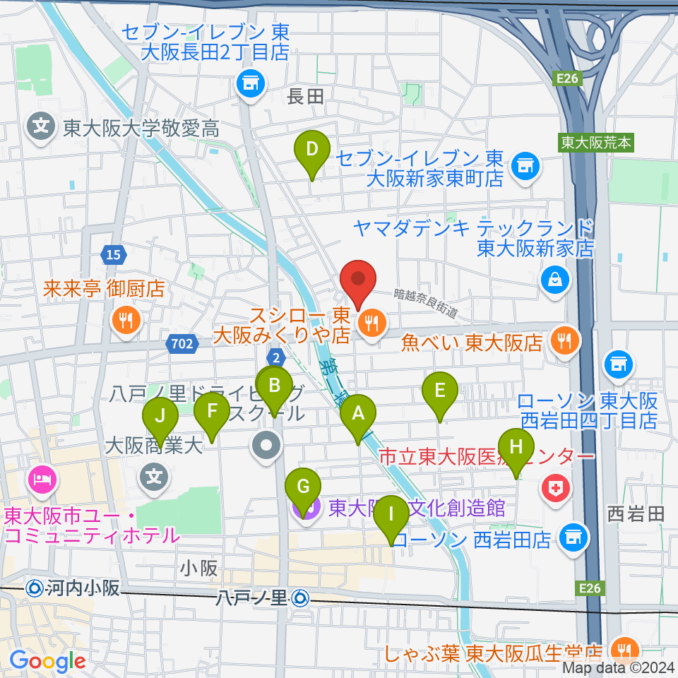 ル・シャトン音楽教室周辺のカフェ一覧地図