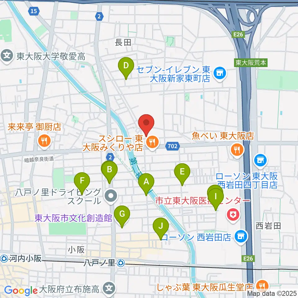 ル・シャトン音楽教室周辺のカフェ一覧地図