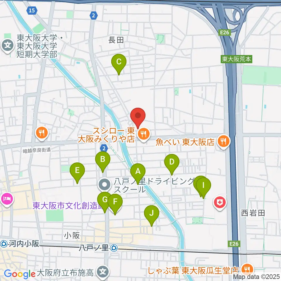 ル・シャトン音楽教室周辺のカフェ一覧地図