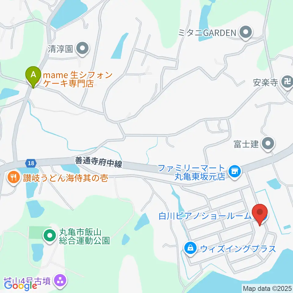 白川ピアノ調律所周辺のカフェ一覧地図