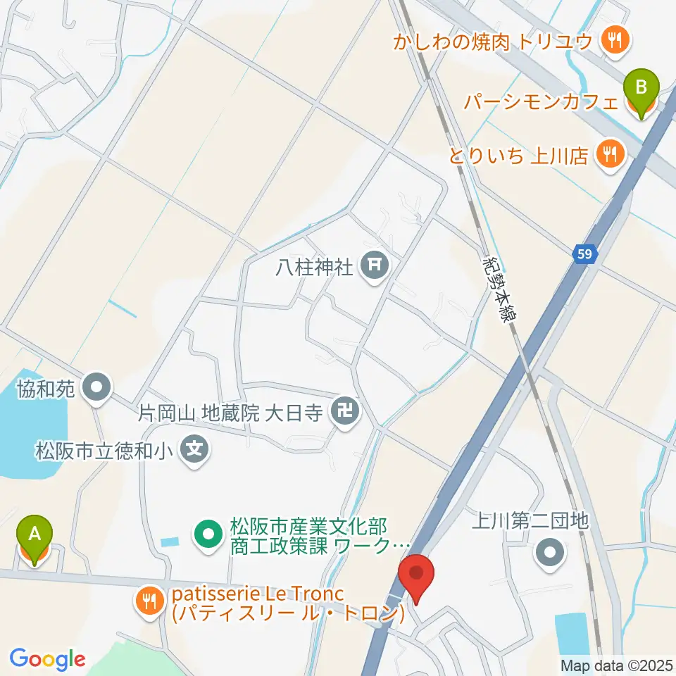 タックガッキ音楽教室周辺のカフェ一覧地図
