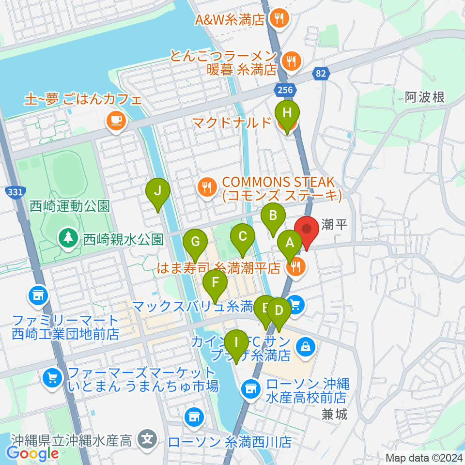 フリューゲル音楽教室周辺のカフェ一覧地図