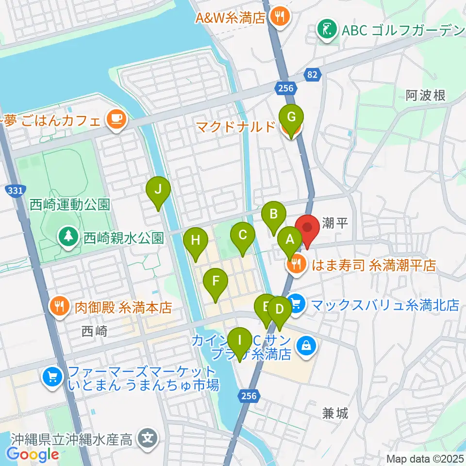 フリューゲル音楽教室周辺のカフェ一覧地図
