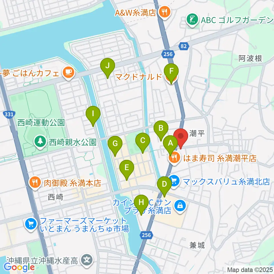フリューゲル音楽教室周辺のカフェ一覧地図
