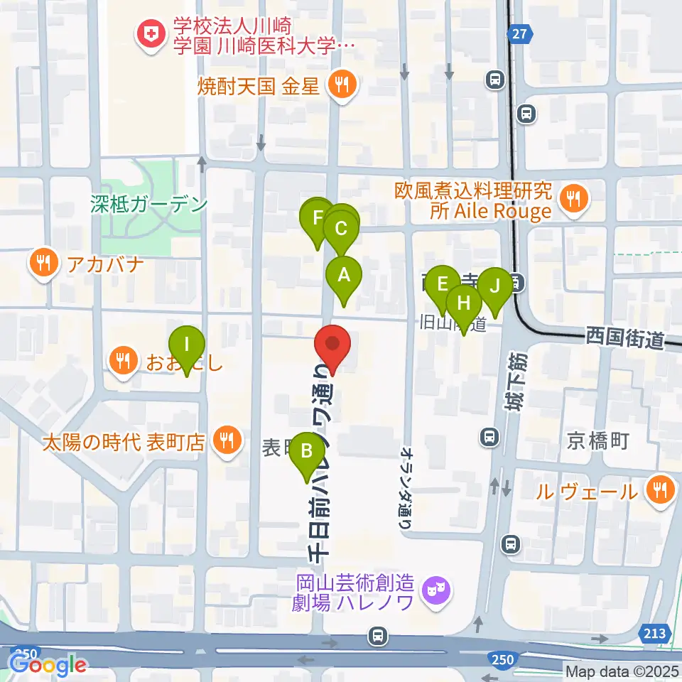 イマージュ・楽器堂周辺のカフェ一覧地図