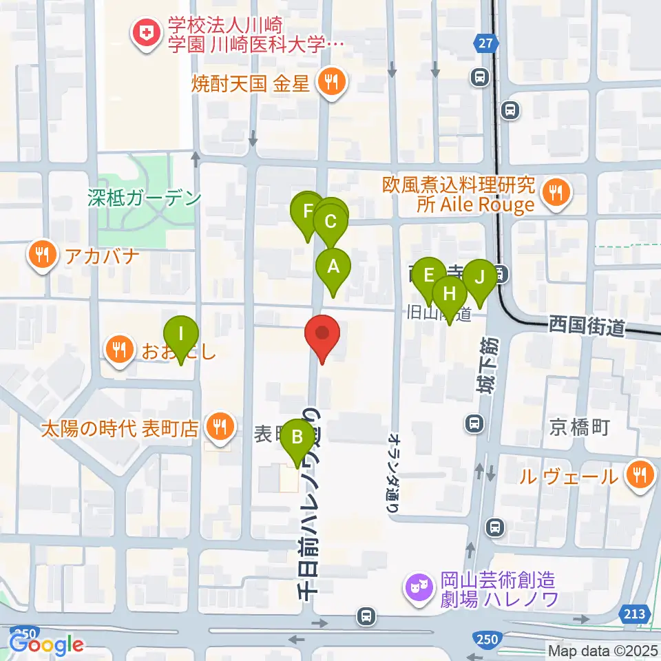 イマージュ・楽器堂周辺のカフェ一覧地図