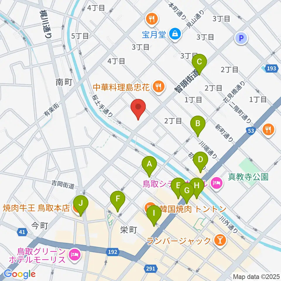アコヤ楽器店 本店周辺のカフェ一覧地図