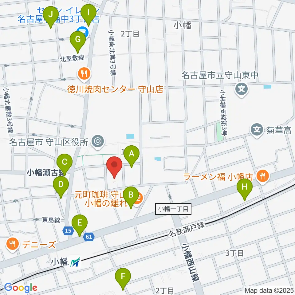 小幡 音楽館周辺のカフェ一覧地図