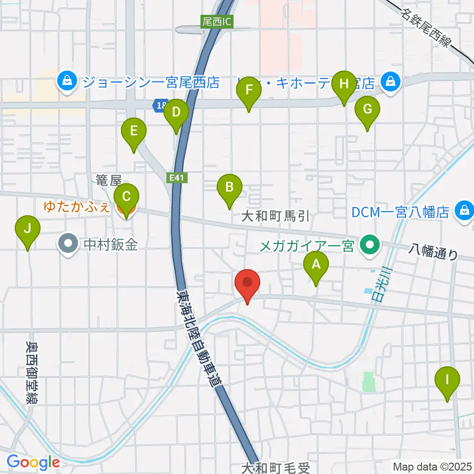 ハセガワ楽器 メロディースクール周辺のカフェ一覧地図