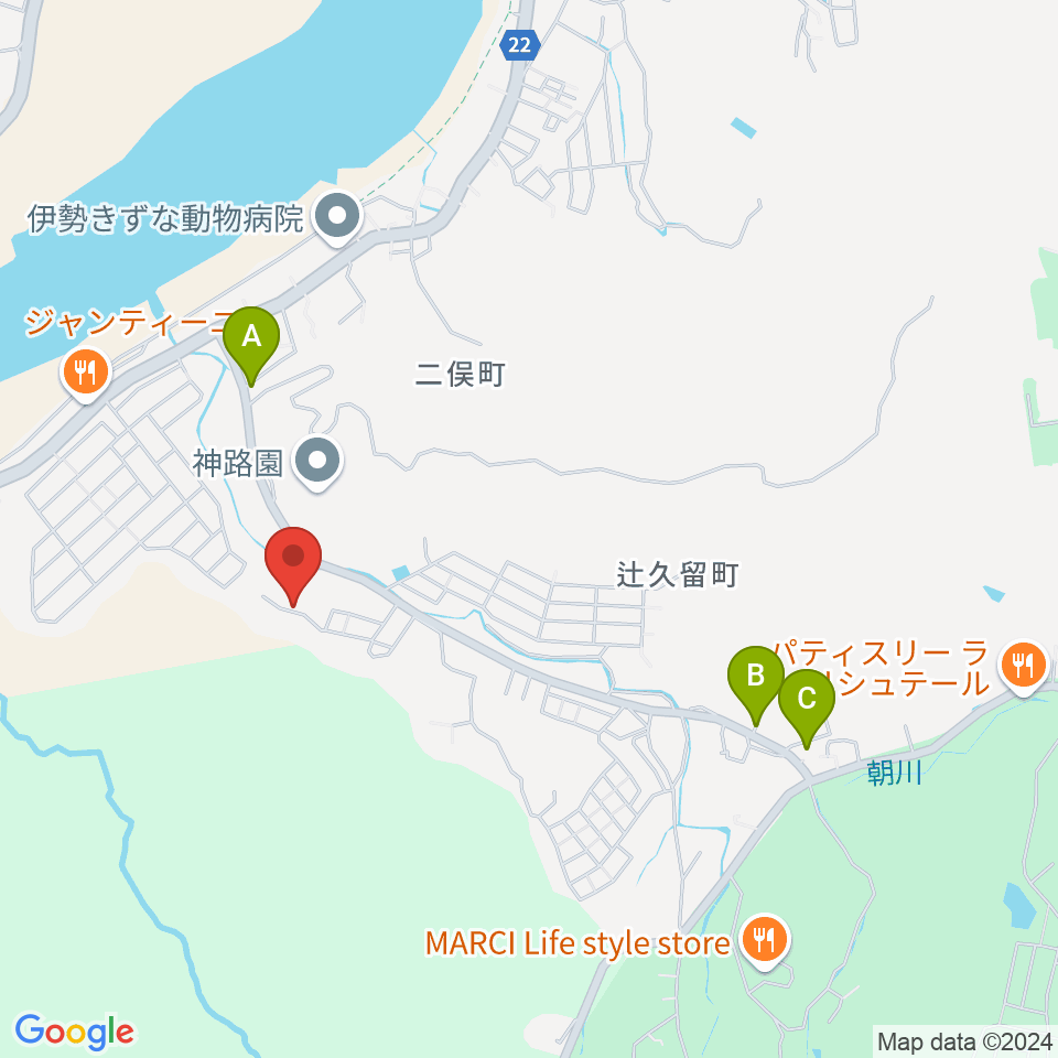 グレースハーツミュージックスクール周辺のカフェ一覧地図