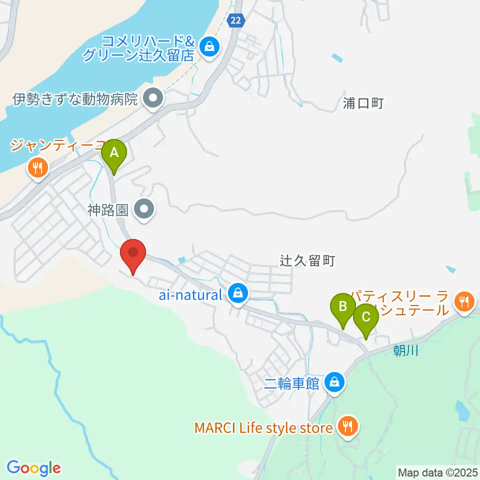 グレースハーツミュージックスクール周辺のカフェ一覧地図