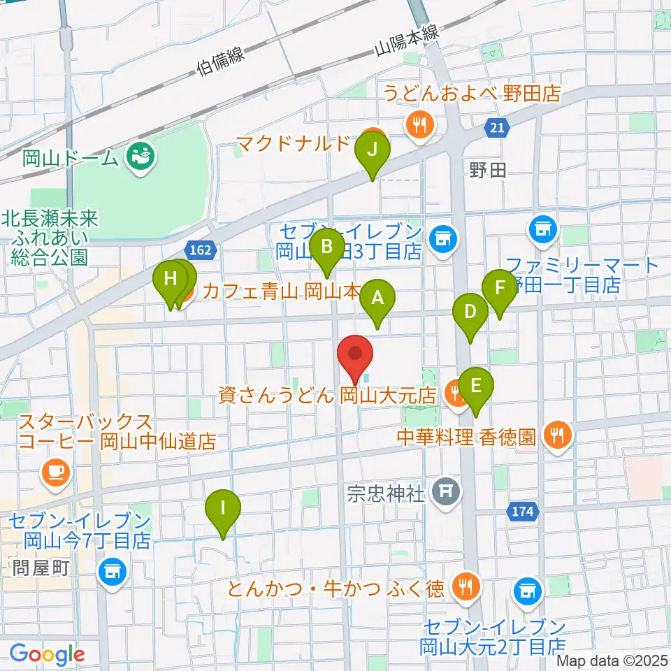 音楽工房アンダンテ周辺のカフェ一覧地図
