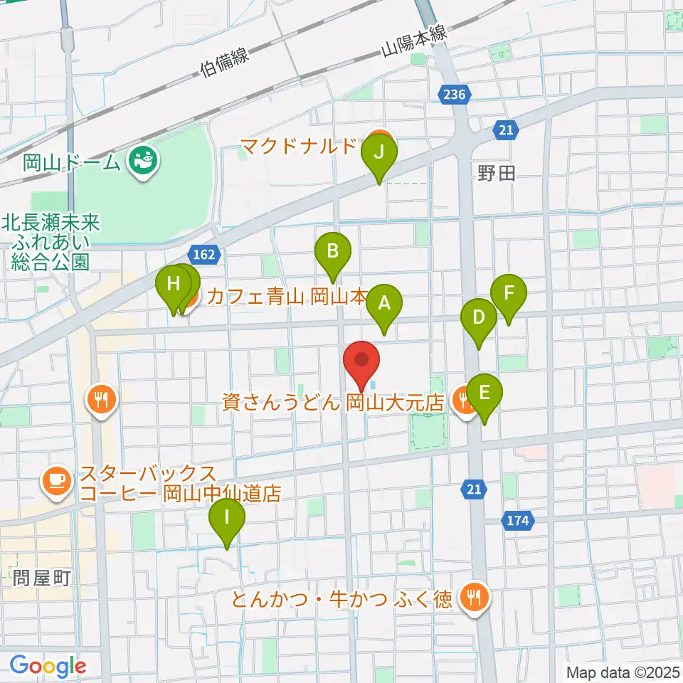 音楽工房アンダンテ周辺のカフェ一覧地図