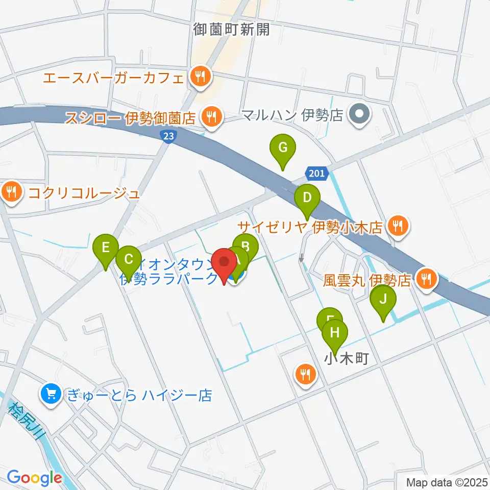村井楽器ララパークセンター周辺のカフェ一覧地図