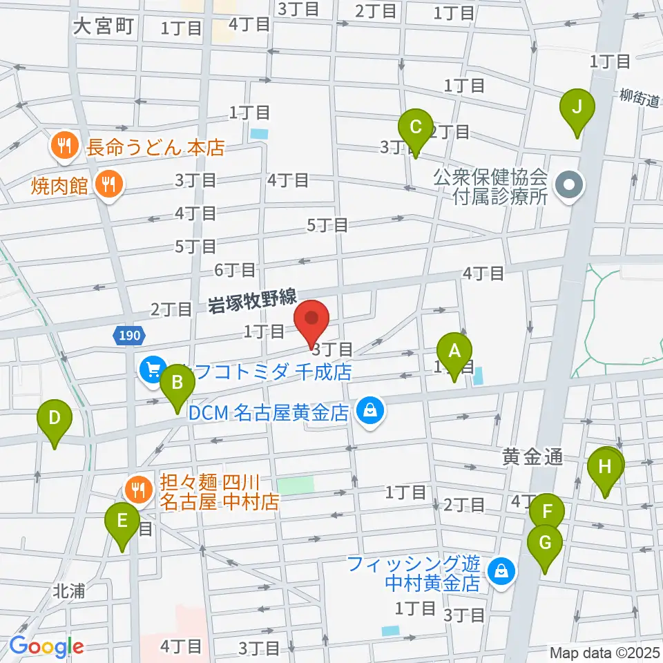 山口ギター音楽院周辺のカフェ一覧地図