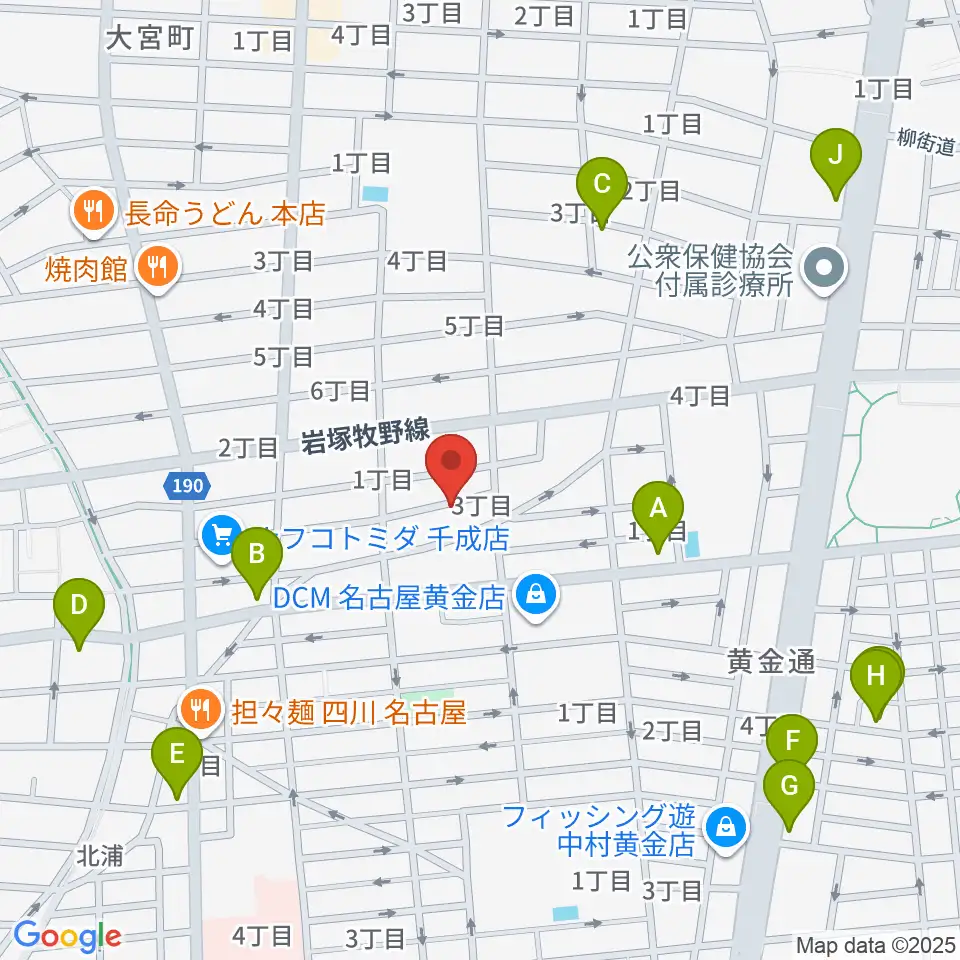 山口ギター音楽院周辺のカフェ一覧地図