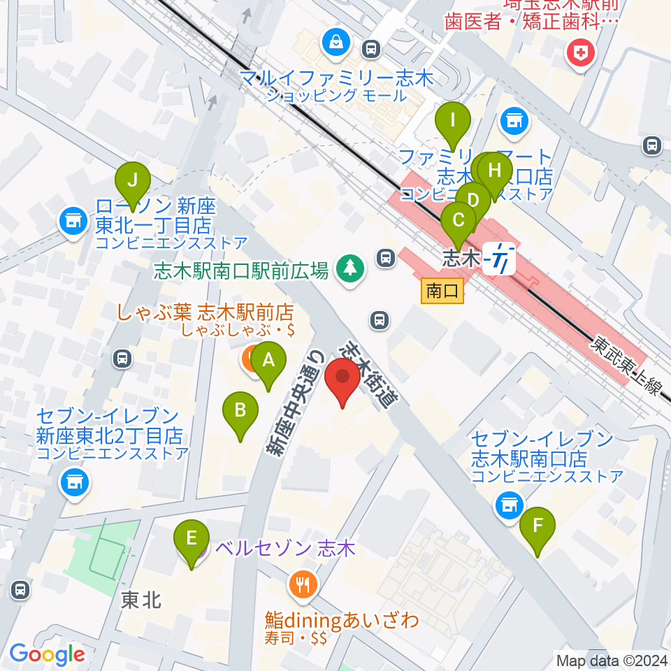 ギタースクールTSG周辺のカフェ一覧地図