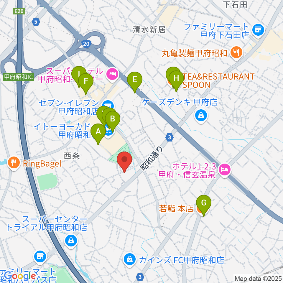 ユニバーサルピアノ教室ぴのあ周辺のカフェ一覧地図