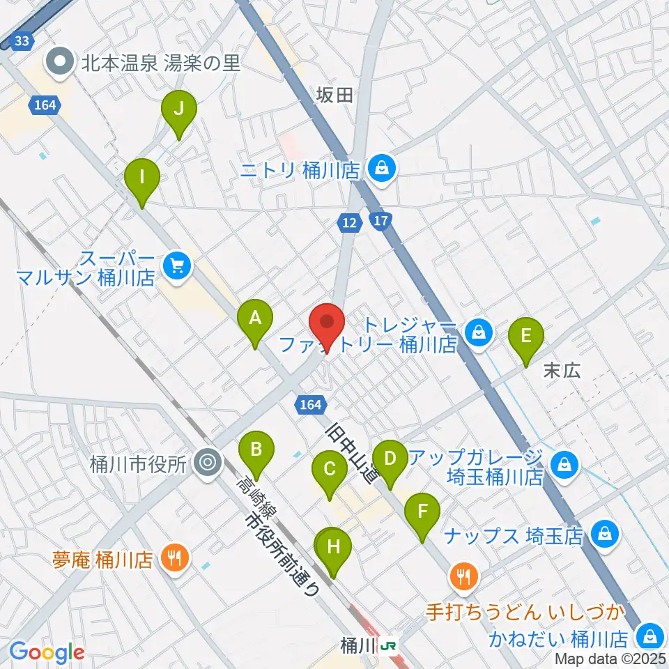 エチュード音楽教室周辺のカフェ一覧地図