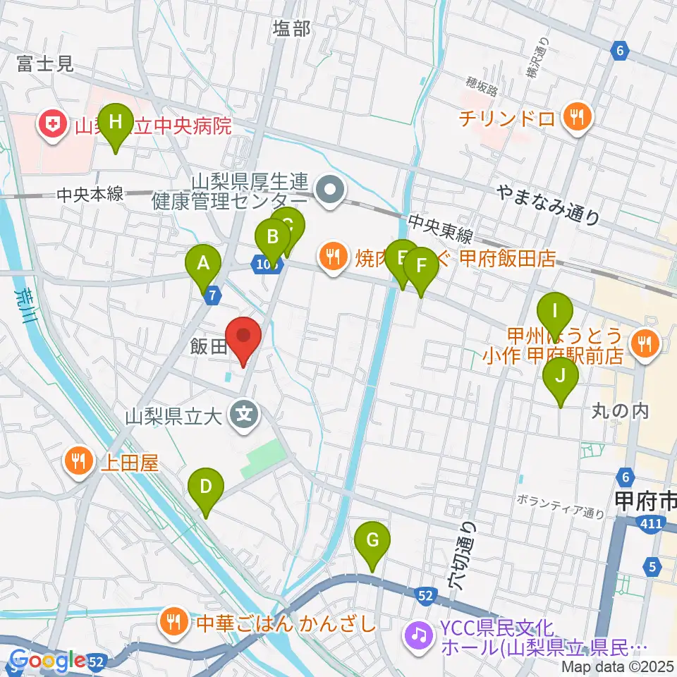 ぱる音楽教室周辺のカフェ一覧地図
