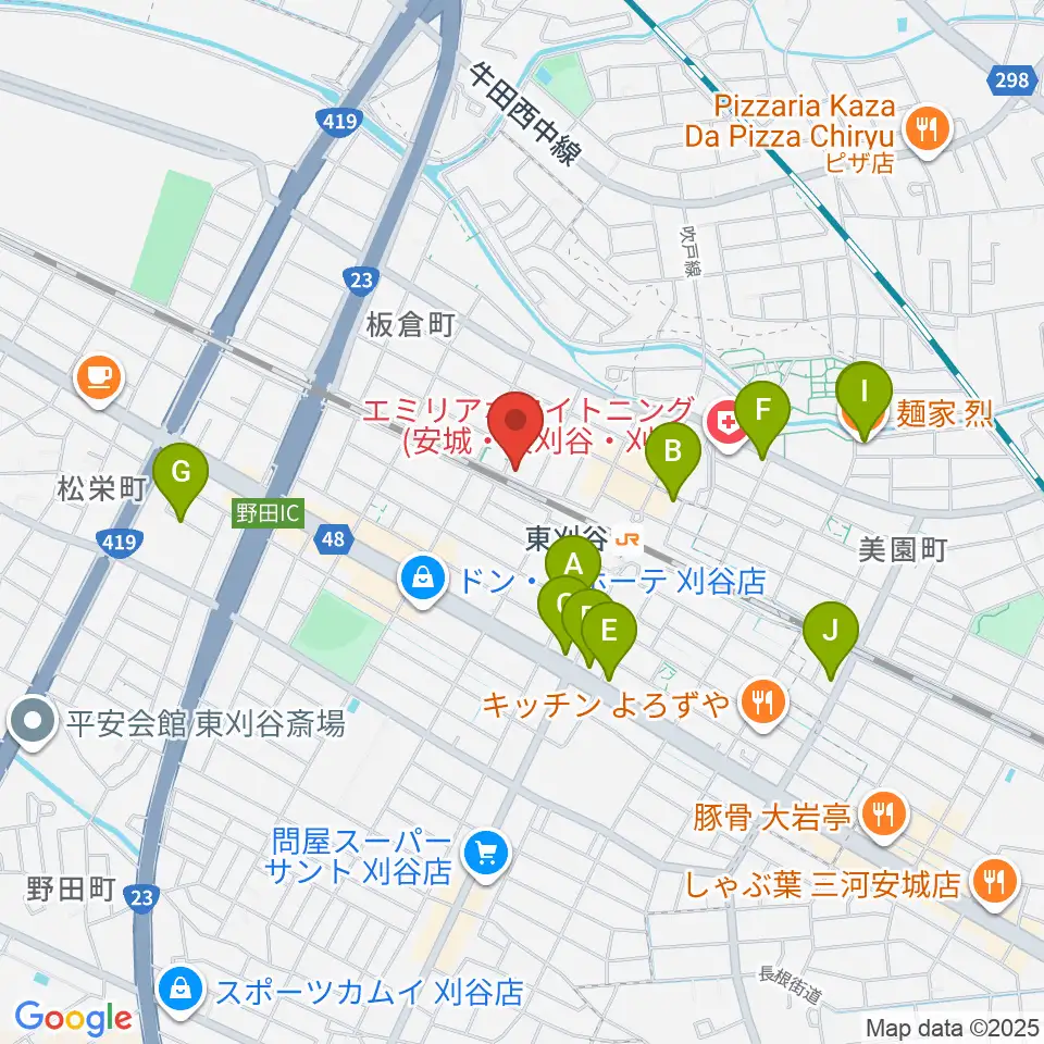 スタジオエチュード刈谷店周辺のカフェ一覧地図